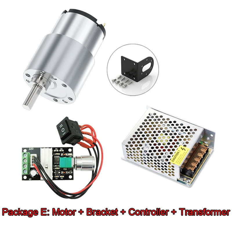 JGB37-520 DC 6V 12V 24V محرك تقليل التروس الدقيقة الأحمر 7RPM~960RPM 1-93Kg.cm عزم دوران عالي معدن قابل للتعديل سرعة للأمام والخلف مجموعة