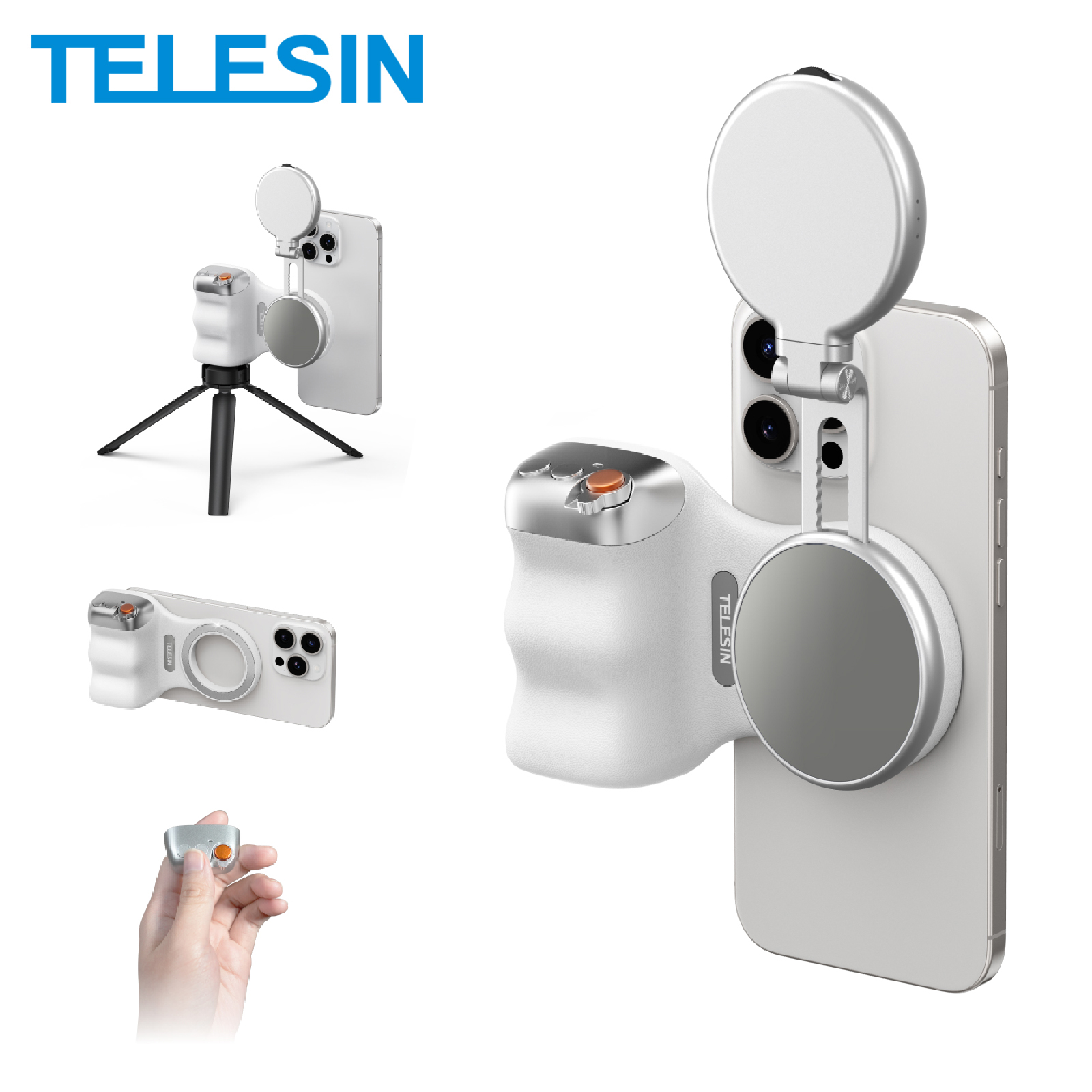 TELESIN كاميرا الهاتف تبادل لاطلاق النار قبضة اليد المغناطيسي حامل هاتف ذكي اطلاق النار المعونة التحكم عن بعد مقبض آيفون أندرويد الهاتف