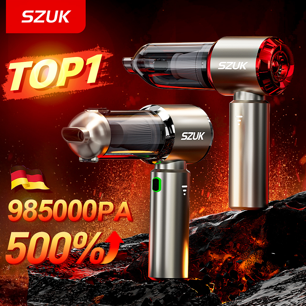 SZUK C012MAX مكنسة كهربائية للسيارة تنظيف قوي بالشفط آلة صغيرة لاسلكية محمولة آلة منفاخ يدوية الأجهزة المنزلية