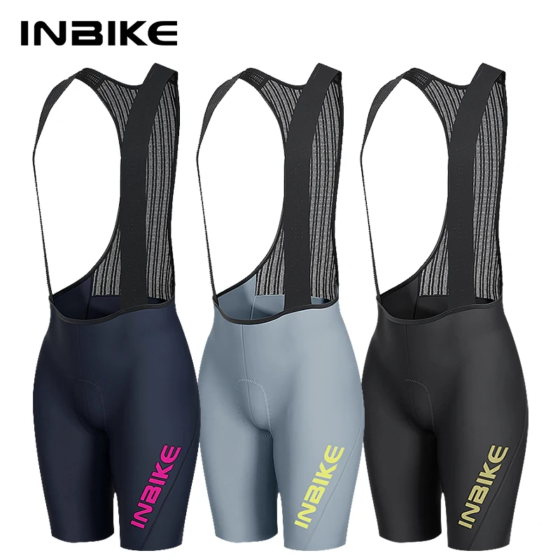سروال ركوب الدراجات للنساء من INBIKE مع حشوة إسفنجية ثلاثية الأبعاد عالية الكثافة، سروال ركوب الدراجات طويل وقابل للتنفس للطرق
