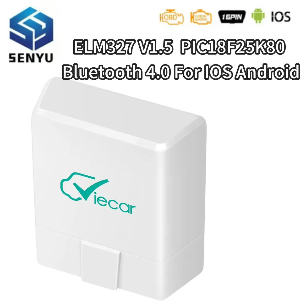 Viecar ELM327 V1.5 PIC18F25K80 بلوتوث 4.0 ل IOS أندرويد ELM 327 V 1 5 سيارة obd 2 obd2 أدوات الماسح الضوئي التشخيصي قارئ الرمز