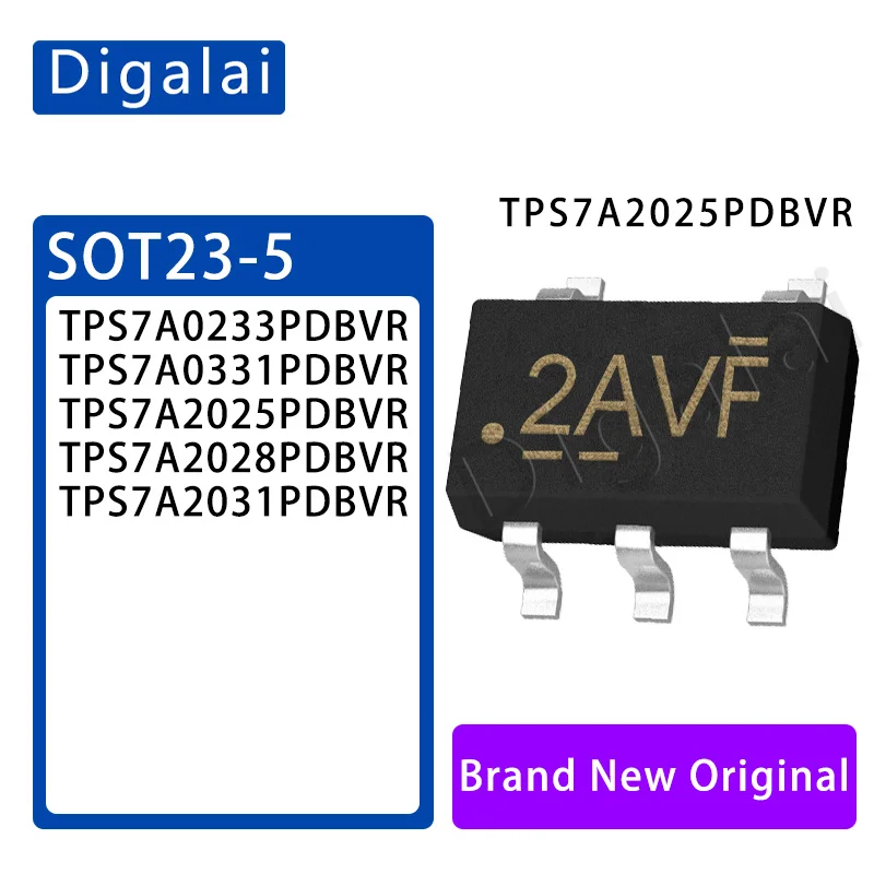 100% جديد الأصلي 10 قطعة TPS7A2025PDBVR TPS7A2028 TPS7A0331 TPS7A2031 TPS7A2033 TPS7A0233 SOT23-5 LDO الخطي المنظم رقاقة