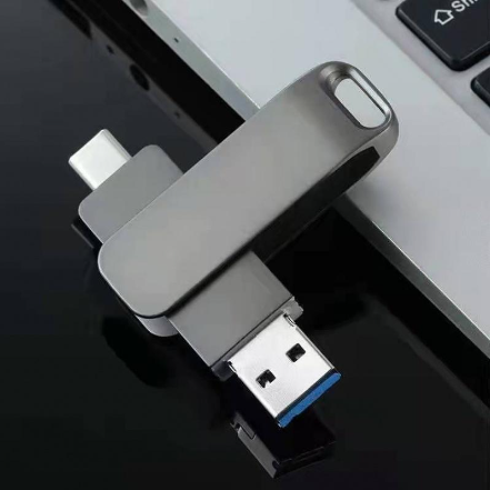 محرك أقراص USB قابل للrotation معدني للهاتف والحاسوب نقل سريع