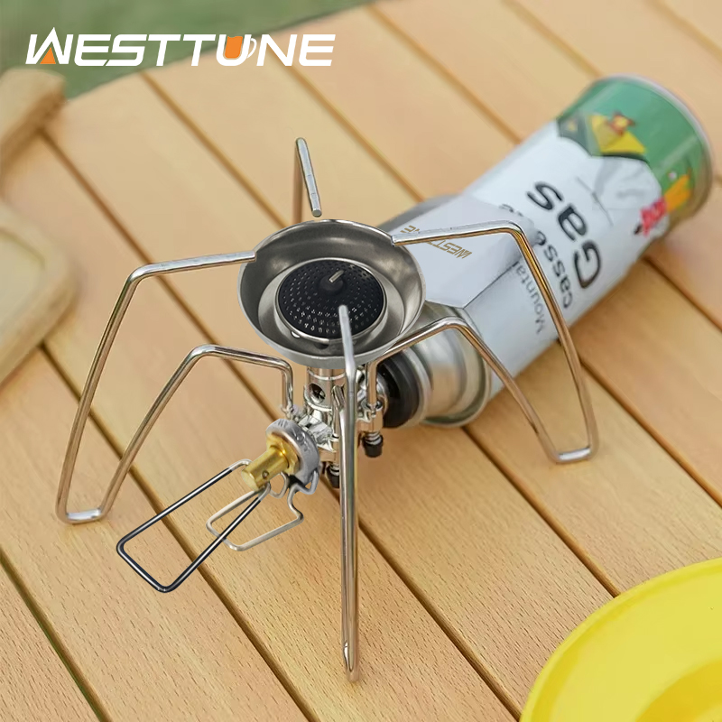 WESTTUNE التخييم العنكبوت موقد في الهواء الطلق للطي بطاقة موقد المحمولة يندبروف موقد غاز أدوات المائدة التخييم للمشي نزهة شواء