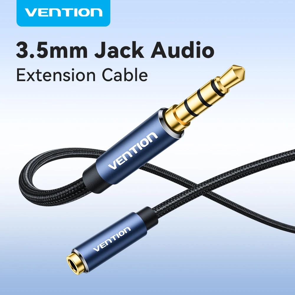 Vention Jack 3.5mm Aux تمديد كابل لسيارة كمبيوتر محمول صغير تلفزيون Xiaomi هواوي ستيريو 3.5 ملم الصوت جاك سماعة كابل مكبر الصوت