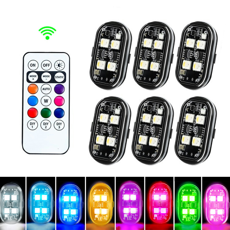 أضواء تحذير لاسلكية للطائرات والهليكوبتر، أضواء وامضة RGB LED، أضواء للدراجات النارية، فلاش LED مع شحن USB