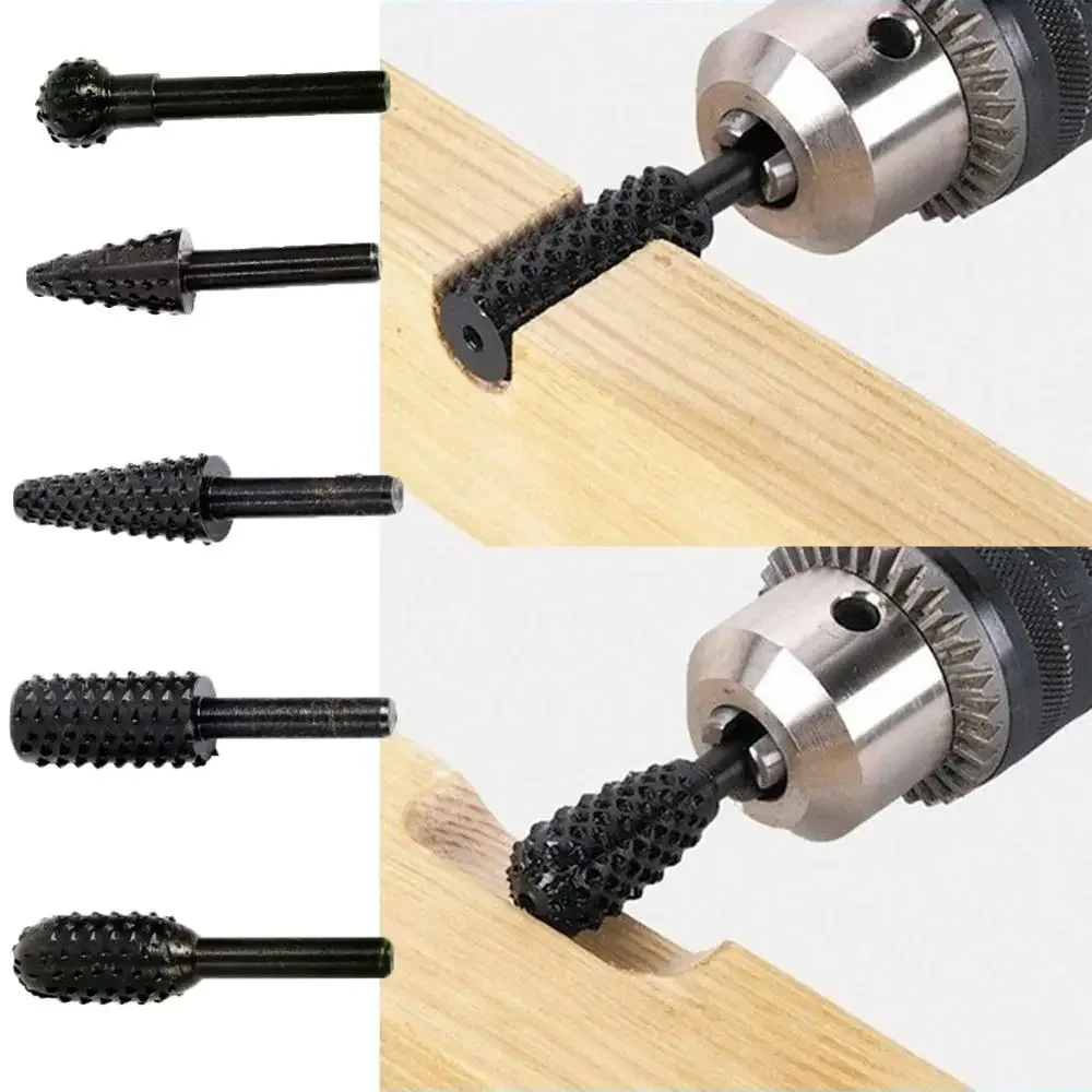 1/4'' 5PCS مجموعة قطع الحفر قطع أدوات القطع لصناعة الخشب سكين نحت الخشب أدوات النجارة أدوات قطع الخشب مجموعة قطع الحفر WorkDrill Bit Set