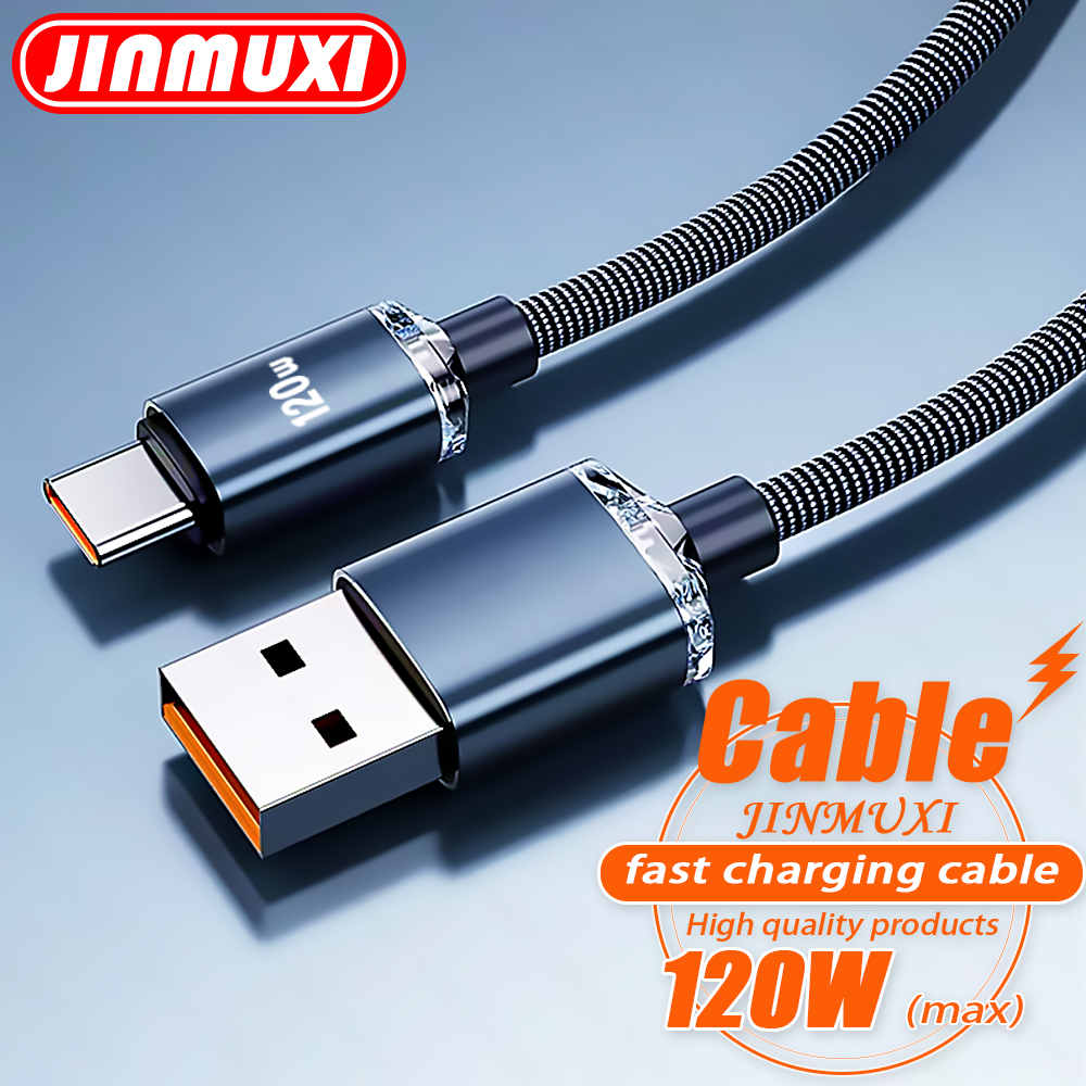 120 واط نوع C كابل سوبر سريع شاحن الحبل شحن سريع USB C كابلات شاحن الهاتف لسامسونج شاومي هواوي Oneplus POCO ممن لهم