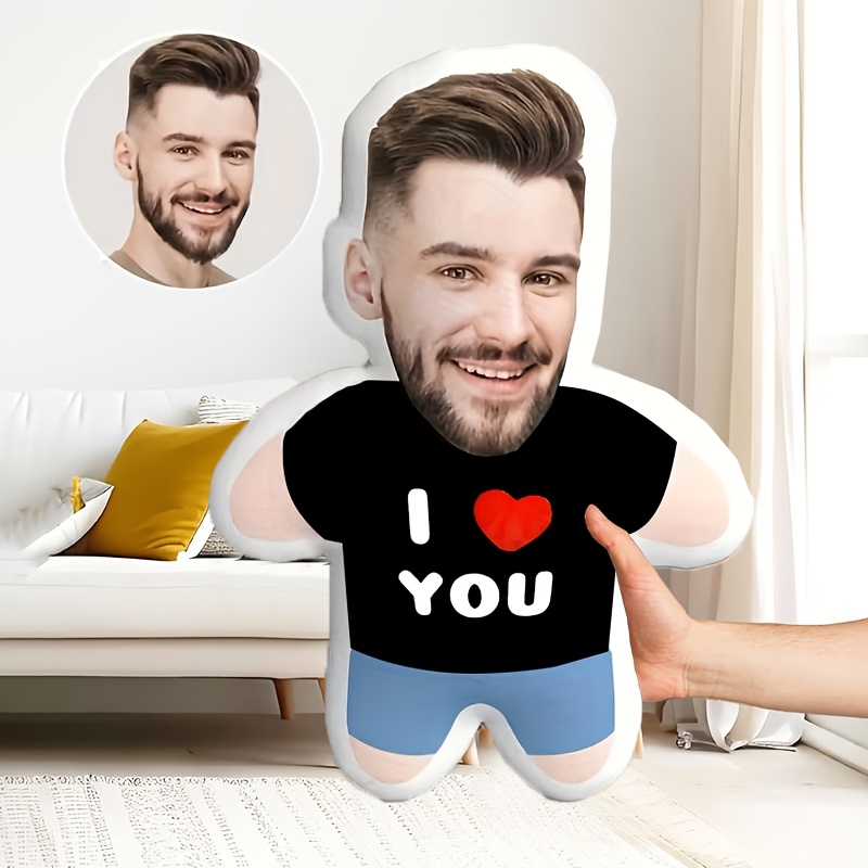 وسادة مخصصة حديثة التصميم مع صورة للوجه والجسم، هدية مثالية للأزواج والأصدقاء