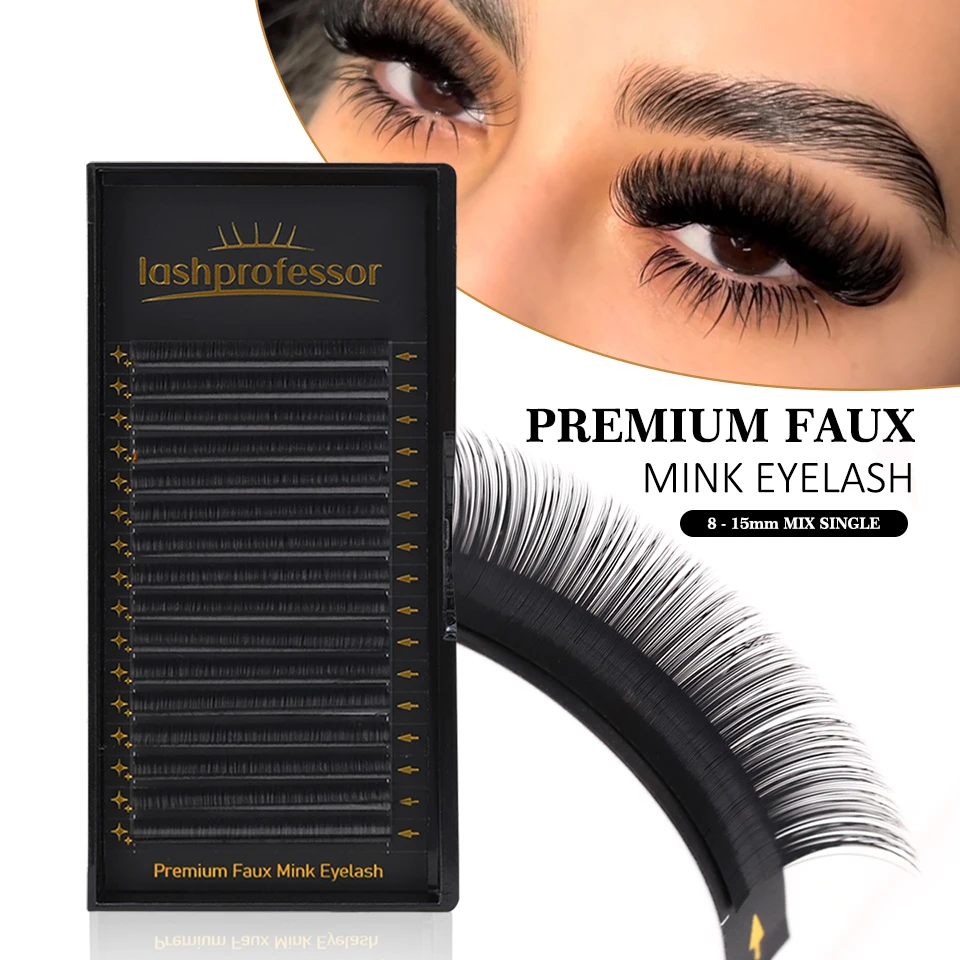 Lashprofessor 16 صف/حافظة 5 ~ 20 مللي متر مزيج كلاسيكي رمش تمديد قسط الطبيعية لينة الفردية فو المنك لوازم ماكياج Cilios