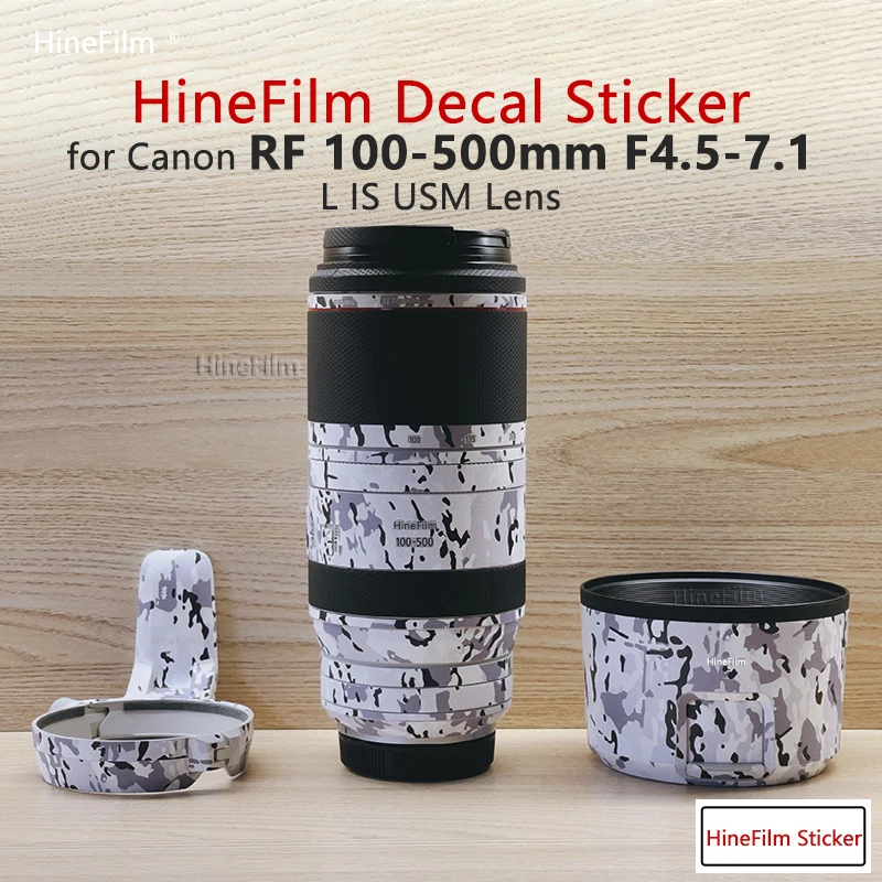 Hinefilm الجلد لكانون RF100-500 عدسة ملصق لكانون RF 100-500 مللي متر f/4.5-7.1 L IS USM عدسة ملصق 100500   غلاف الجلد 100-500