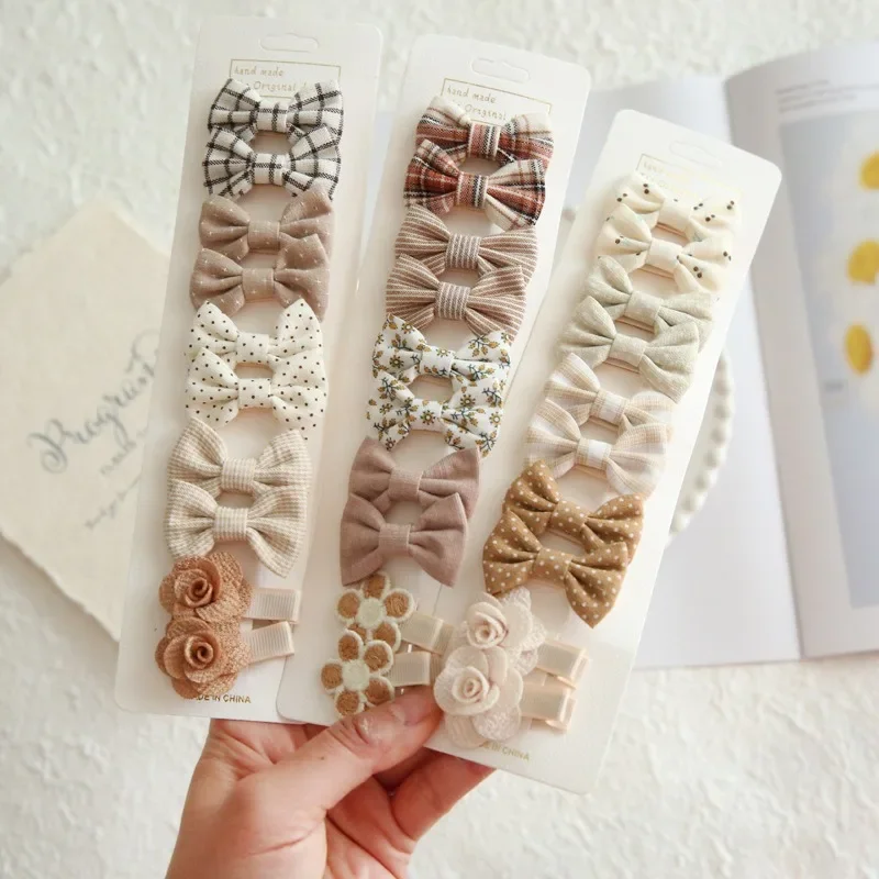 10 قطعة/المجموعة الأطفال دبابيس الشعر لطيف أغطية الرأس إكسسوارات الشعر القوس لطفلة Scrunchie مقاطع الشعر الاطفال المشابك أغطية الرأس