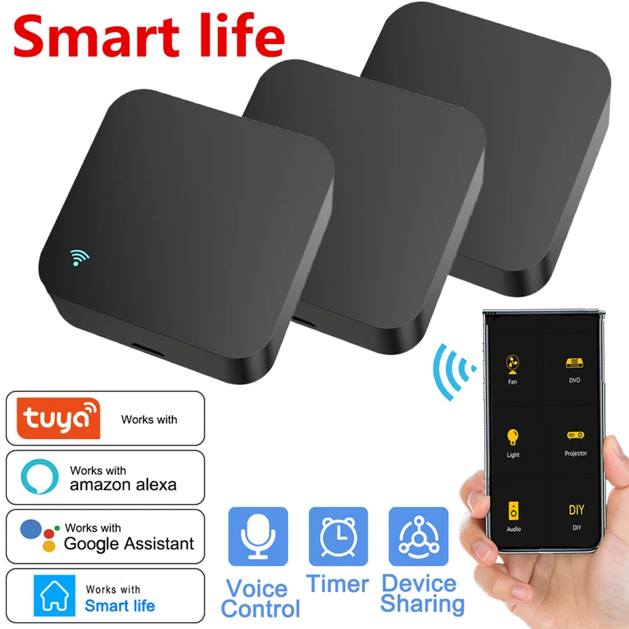 Tuya WiFi IR التحكم عن بعد لمكيف الهواء التلفزيون المنزل الذكي الناسف الأشعة تحت الحمراء وحدة تحكم عن بعد عالمية ل Alexa Google Home