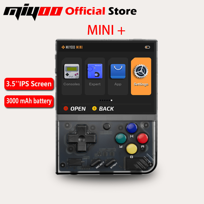 MIYOO Mini Plus وحدة تحكم ألعاب محمولة ريترو 3.5 بوصة IPS HD شاشة هدية للأطفال نظام Linux محاكي الألعاب الكلاسيكية