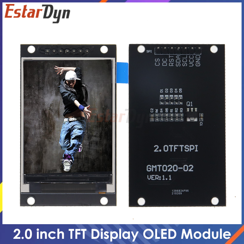 2.0 بوصة TFT عرض OLED LCD محرك IC ST7789V 240RGBx320 نقطة مصفوفة SPI واجهة لاردويو كامل اللون وحدة عرض إل سي دي