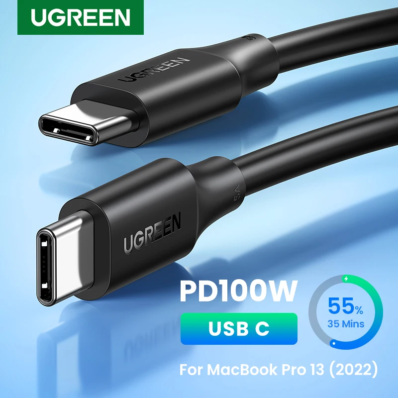 UGREEN USB C إلى USB C كابل PD100W آيفون 17 16 15 ماك بوك لسامسونج غالاكسي S25 5A E-ماركر رقاقة شحن سريع نوع C الحبل