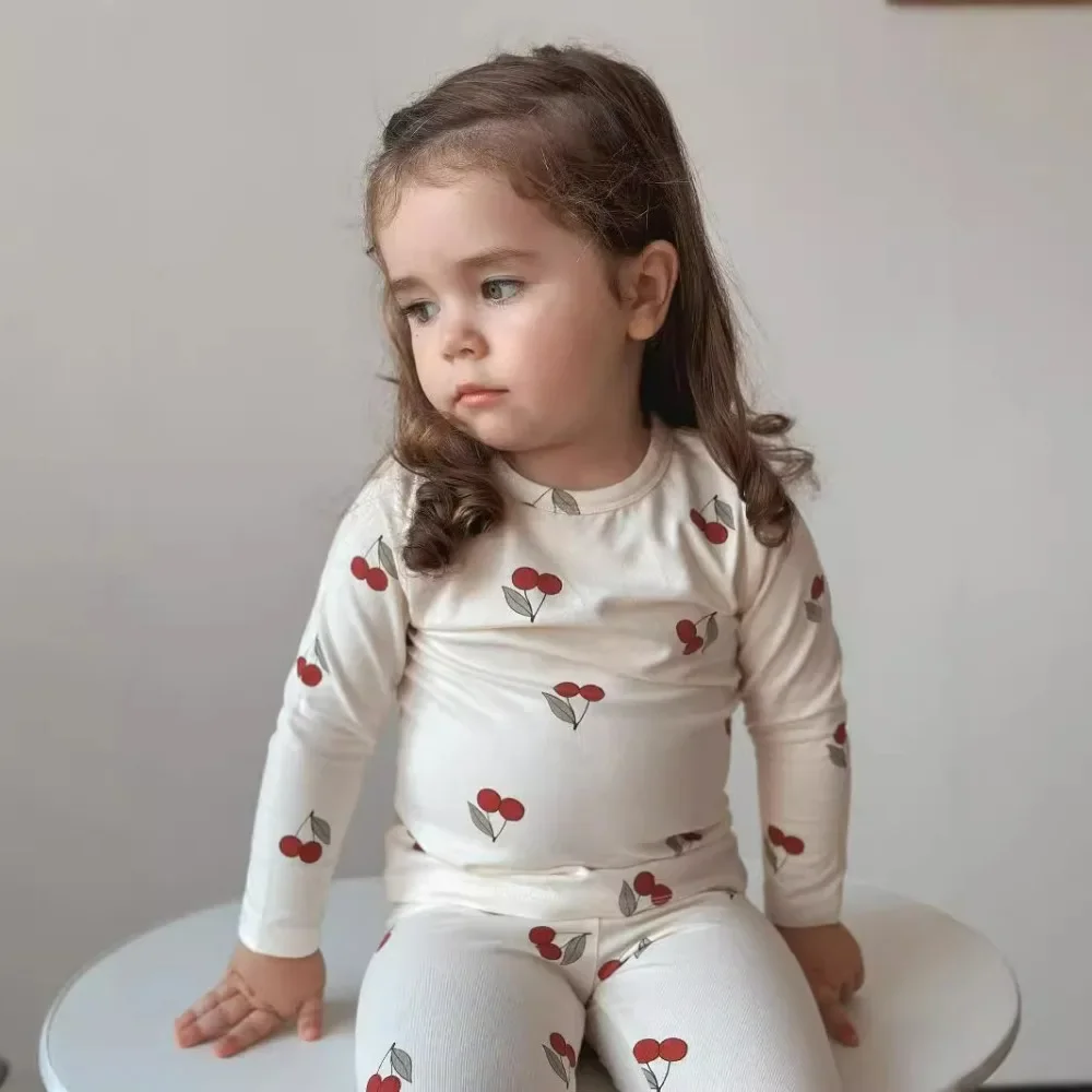 1-6 سنوات طفل رضيع صبي فتاة الملابس مجموعة القطن الرضع Homewear رداء علوي غير رسمي بدل رجالي للأطفال 2 قطعة منامة مجموعة الزي