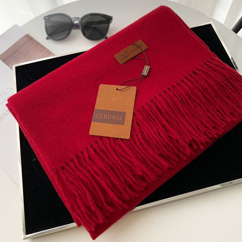 shawl نسائي سميك مع تاسلة باللون الموحد