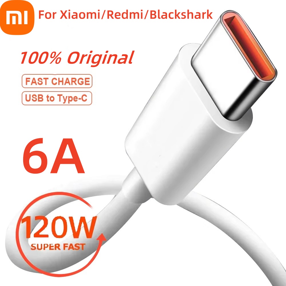 كابل USB أصلي من النوع C بقدرة 120 وات 67 وات شاحن توربو سريع Mi 15 14 13 12T Pro 12 11 Ultra Poco X6 X7 Redmi Note Black Shark 5