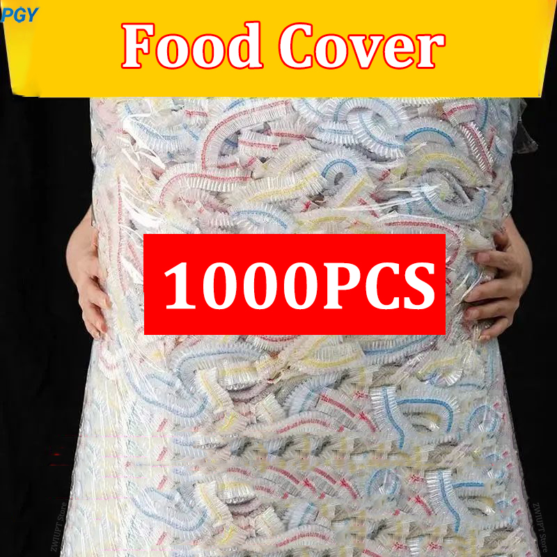 1000/100 قطعة غطاء طعام للاستخدام مرة واحدة، غلاف ملون، فيلم حفظ الطعام الطازج من الدرجة الغذائية، أكياس تخزين للمطبخ، غطاء وعاء للاستخدام مرة واحدة، بالجملة