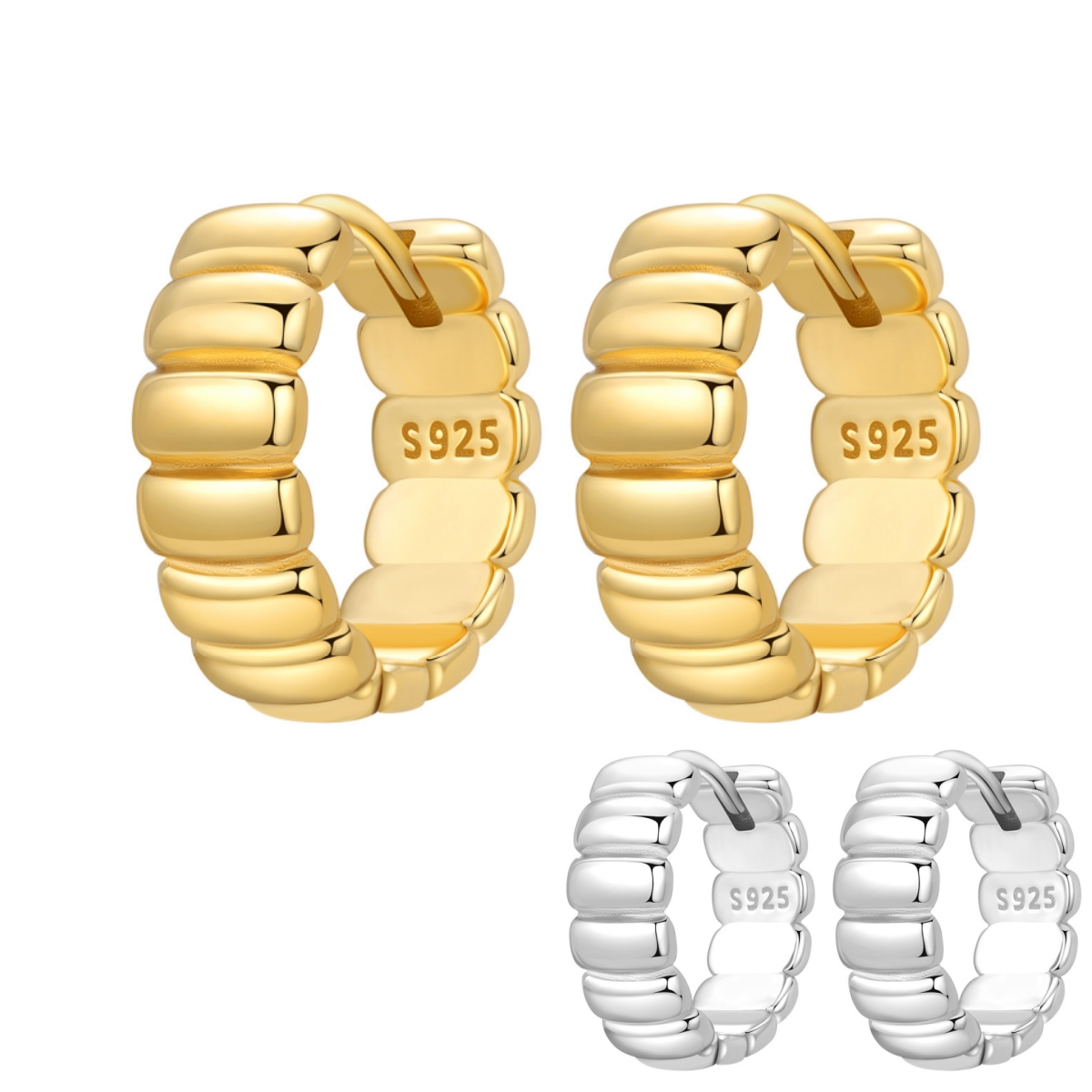 Orstarry S925 فضة 18k الذهب الحديثة ساحة أقراط هوب أقراط للنساء مجوهرات الأصلي العصرية هدايا المناسبات