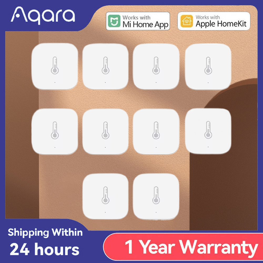 مستشعر درجة الحرارة والرطوبة الأصلي من Aqara، مستشعر ذكي لضغط الهواء والبيئة يعمل بتقنية Zigbee، للمنزل الذكي، متوافق مع تطبيق Mi Home وHomekit