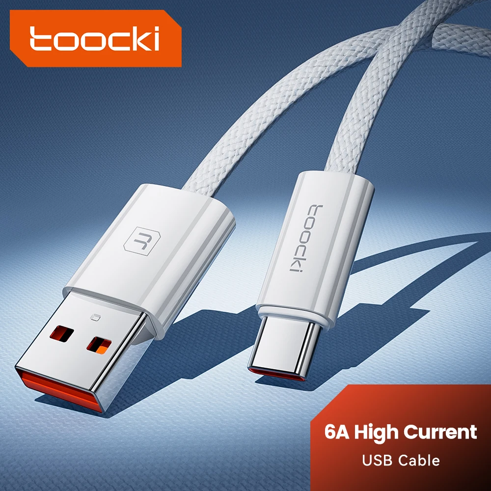 كابل شحن سريع من نوع C من Toocki-USB ، سلك بيانات ، 66W ، 6A ، hwai P40 ، P30 ، iPhone 15 Pro Max ، xai ، S24