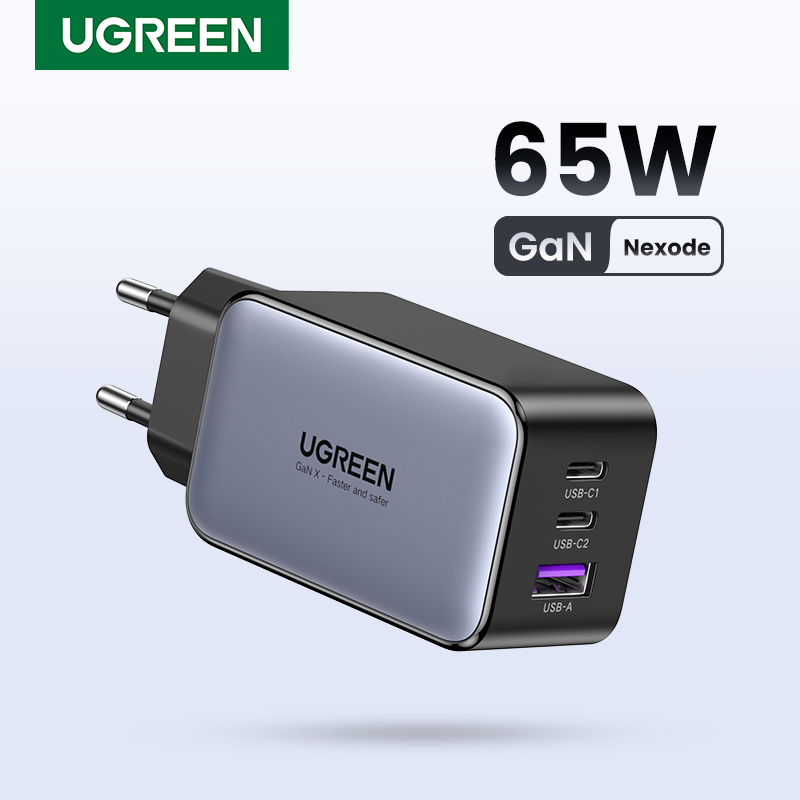 UGREEN 65 واط GaN شاحن سريع الشحن 4.0 3.0 نوع C PD شاحن الهاتف السريع شاحن USB لماك بوك برو المحمول آيفون 17 15 15 برو