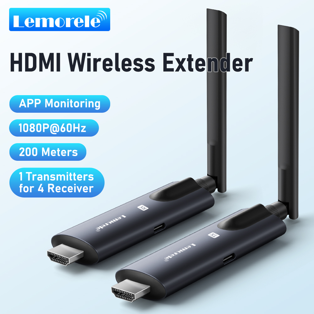 Lemorele 5G 200M اللاسلكية HDMI الارسال والاستقبال اجتماع جهاز إرسال بلوتوث الصوت لأجهزة الكمبيوتر المحمول التلفزيون العارض رصد جاء