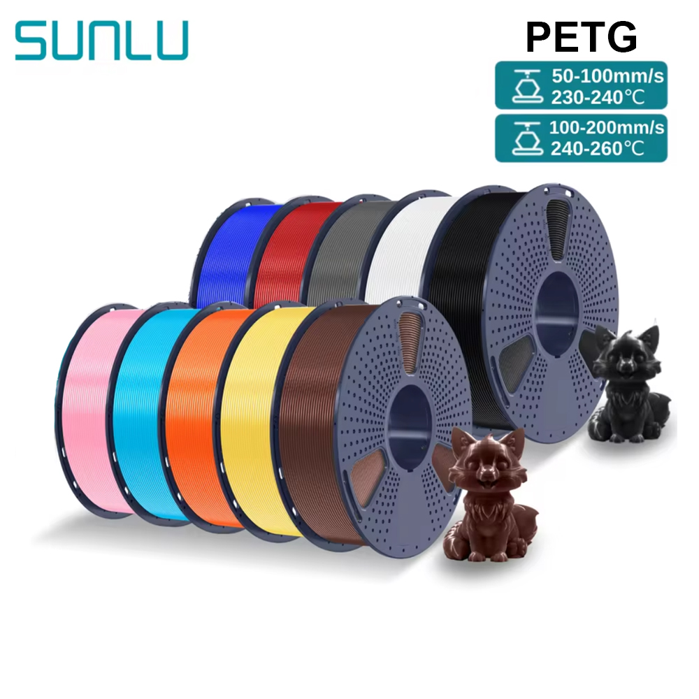 SUNLU 1 كجم PETG خيوط ثلاثية الأبعاد 1.75 مللي متر ترتيب بدقة لا عقدة لا فقاعة جودة عالية لون مشرق صديقة للغريبة صلابة جيدة
