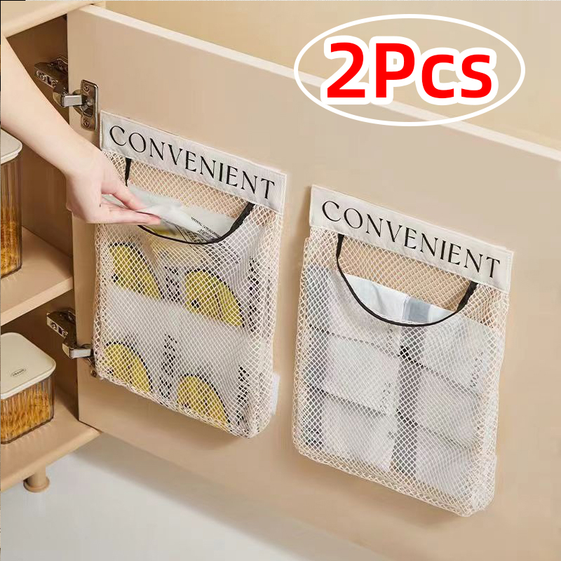 أشتات حقيبة تخزين جدار جبل شبكة أكياس بلاستيكية موزع معلقة إعادة استخدامها كيس التخزين المطبخ كيس النفايات المنظم اكسسوارات
