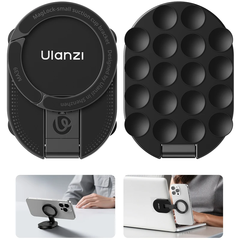 Ulanzi MA39 MagLock شفط كأس الهاتف شفط جبل حامل مغناطيسي حامل سطح المكتب للهواتف الذكية الزجاج ويندوز المرايا أجهزة الكمبيوتر المحمولة