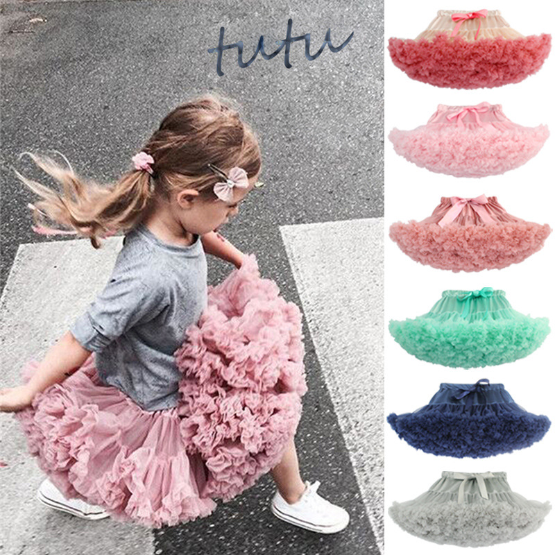 الفتيات الصغيرات توتو التنانير السوداء رقيق تول الأميرة الكرة ثوب pettiskirt الباليه الرقص الاطفال حفلة/عيد ميلاد تنورة 1-15Years