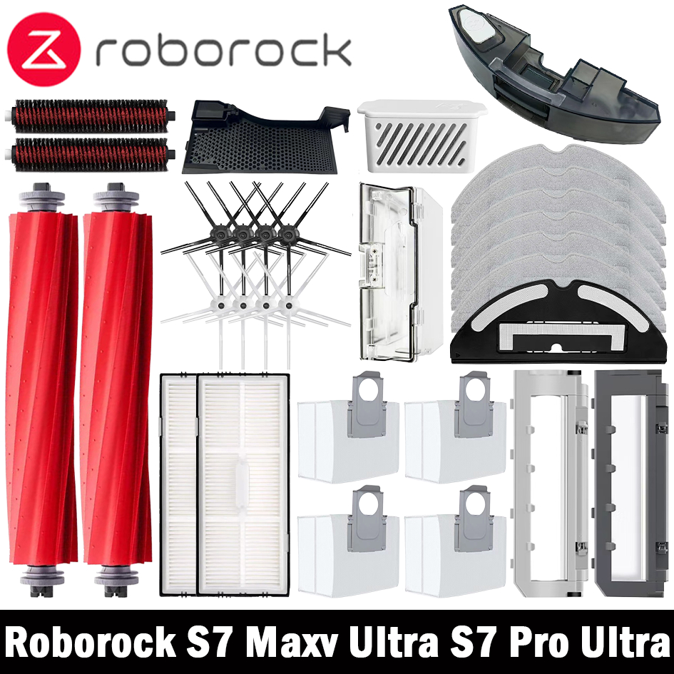 الجانب الرئيسي فرشاة ممسحة فلتر Hepa كيس لجميع الغبار تنظيف المتداول فرشاة Roborock S7 Maxv Ultra S7 Pro الترا روبوت فراغ الملحقات
