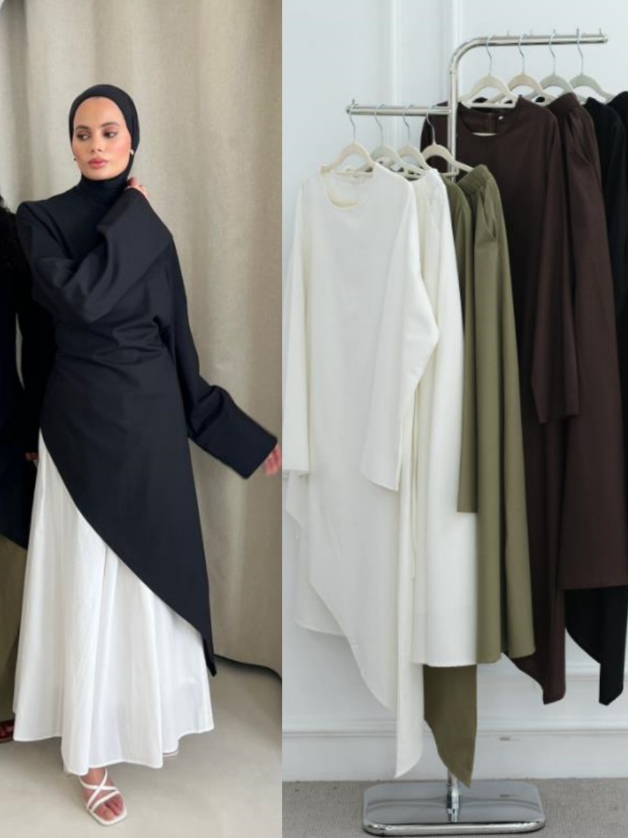 عباءات نسائية إسلامية للشرق الأوسط ودبي، طقم من قطعتين (بلوزة مع تنورة)، كافتان متواضع لرمضان، ملابس إسلامية للنساء