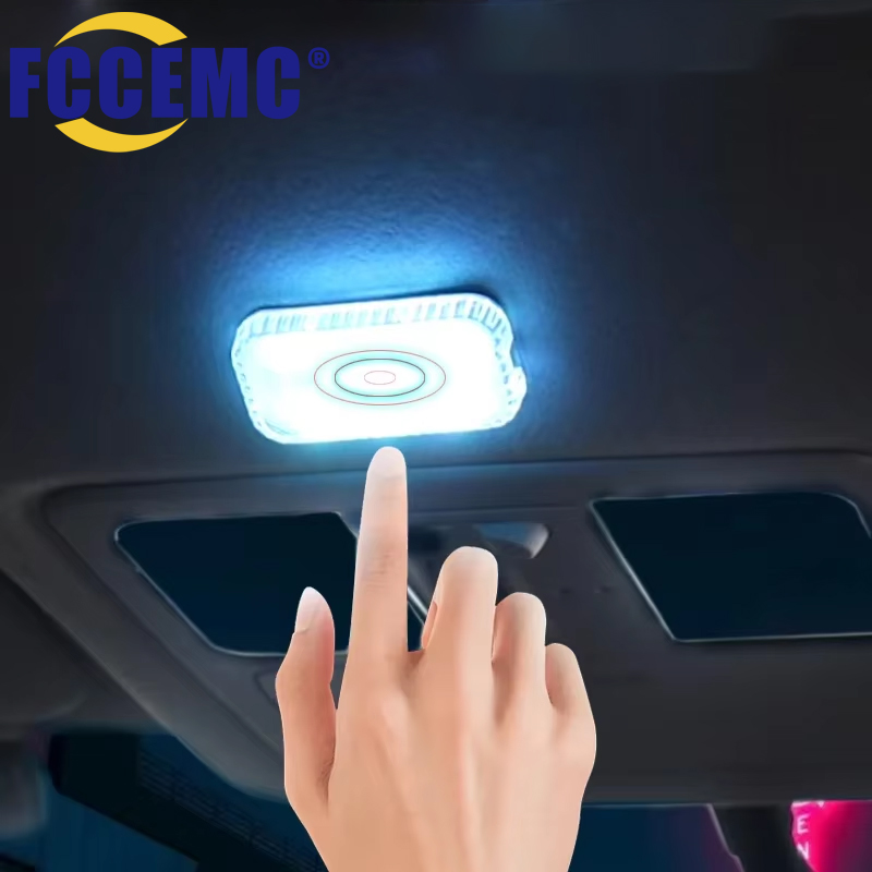 LED اللمس ضوء سيارة لاسلكية صغيرة الإضاءة الداخلية السيارات سقف السقف القراءة مصباح لباب القدم صندوق تخزين صندوق شحن USB