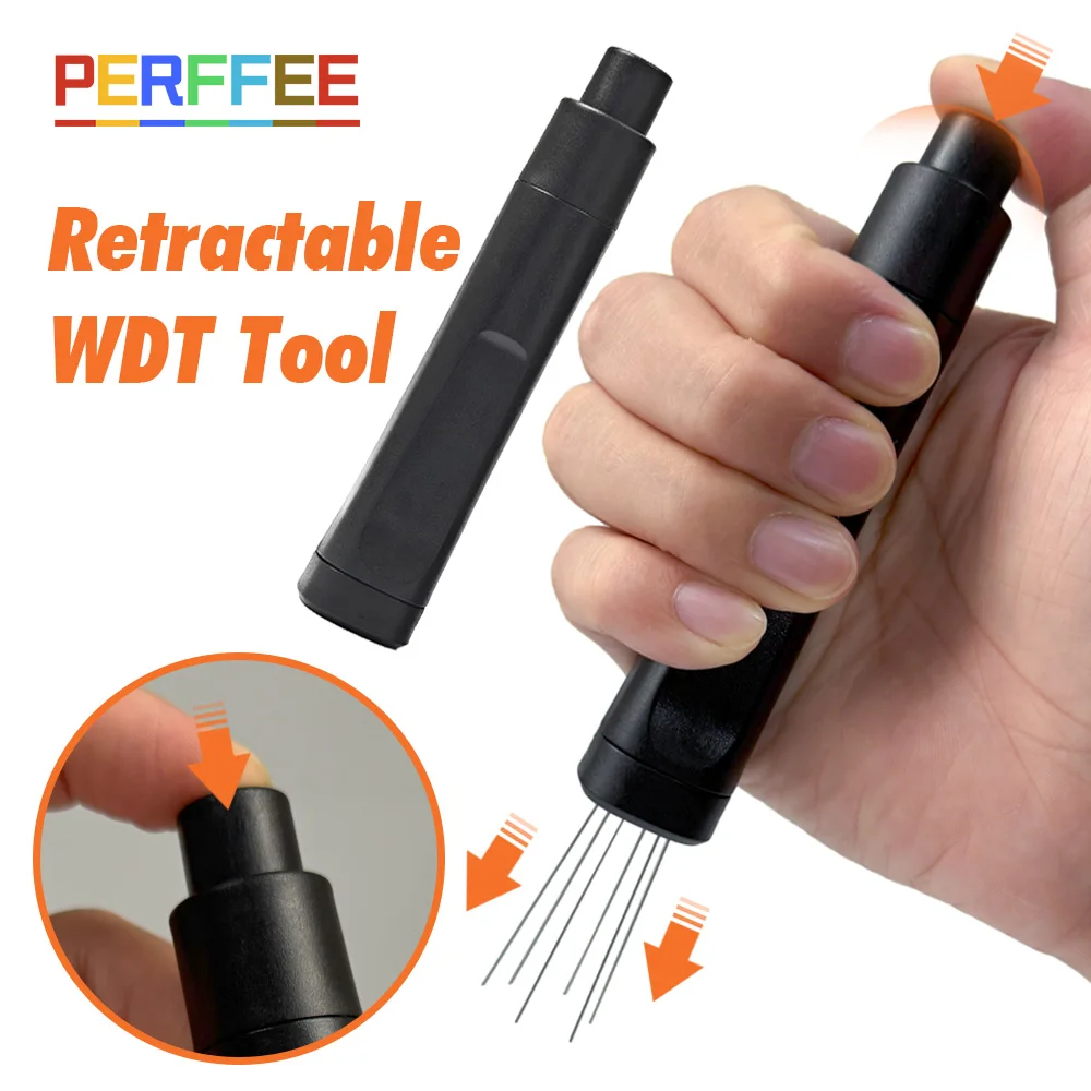 أداة فليك WDT قهوة اسبريسو قابلة للسحب اسبريسو WDT أداة توزيع تصغير أداة تقليب القهوة المحمولة 6 إبر