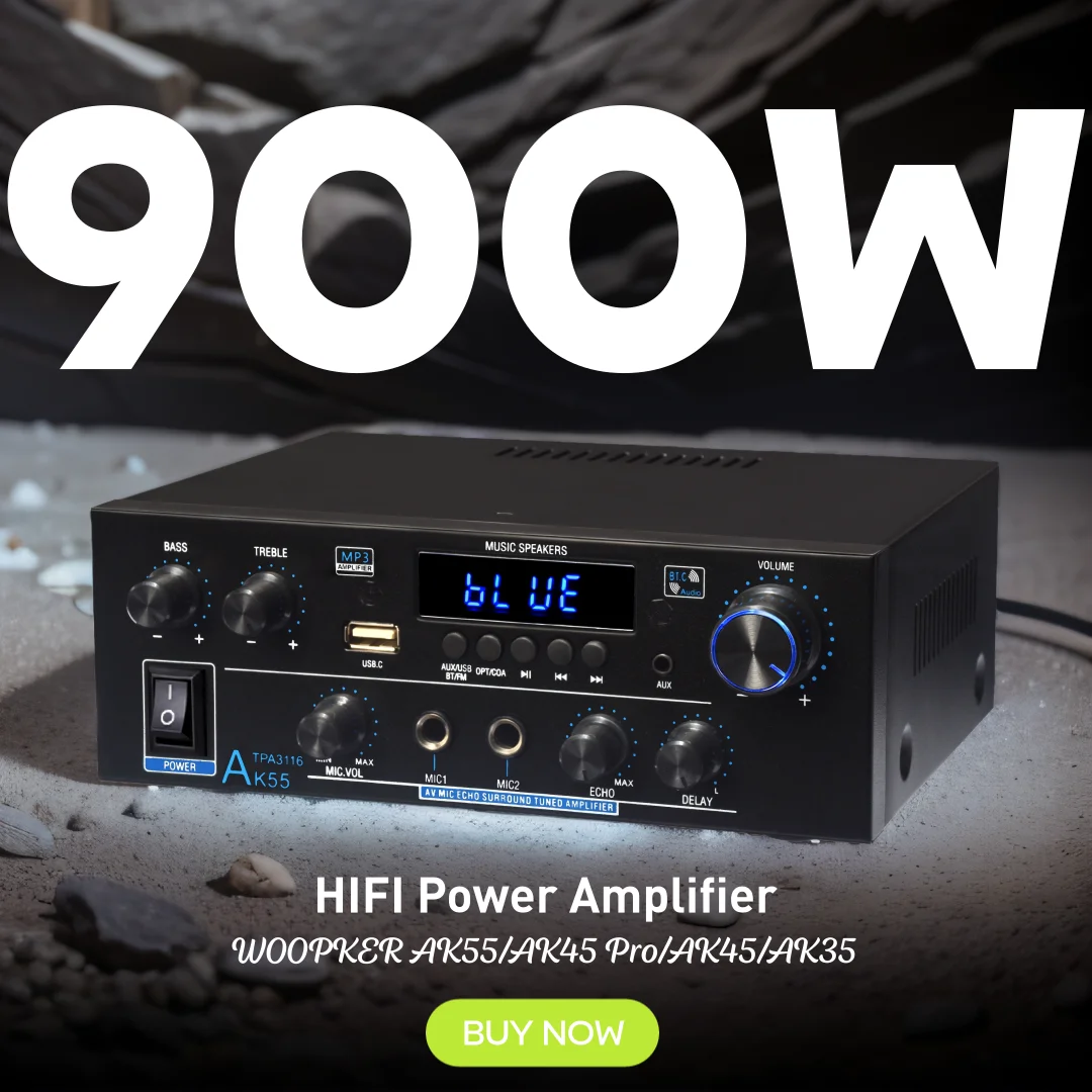 Woopker AK35/AK45/AK45 Pro/AK55 مضخم رقمي بلوتوث مكبر صوت 2 قناة HIFi FM USB الصوت أمبير للمنزل سيارة كاريوكي