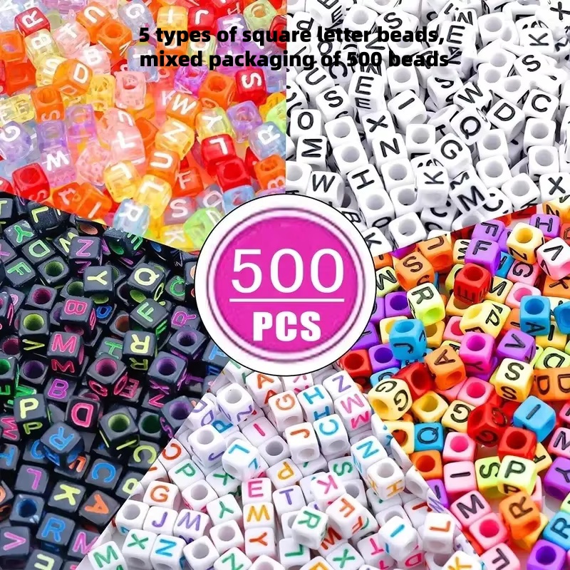 500/300 قطعة الاكريليك الأبجدية مكعب الخرز ، متنوعة A-Z رسالة خزر عازل لسوار ، قلادة DIY بها بنفسك صنع المجوهرات لوازم الحرفية