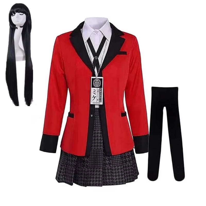 Yumeko Jabami تأثيري حلي الزي المدرسي Jabami Yumeko ملابس مجموعة كاملة مع جوارب فتاة JK زي مدرسي ل Comic Con