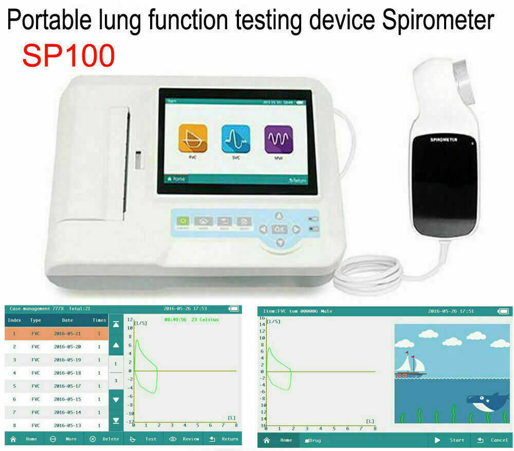 جهاز قياس التنفس الرقمي Contec SP100 جهاز اختبار وظيفة الرئة المحمول جهاز قياس التنفس الرئوي جهاز قياس قياس التنفس FVC VC SVC MVV