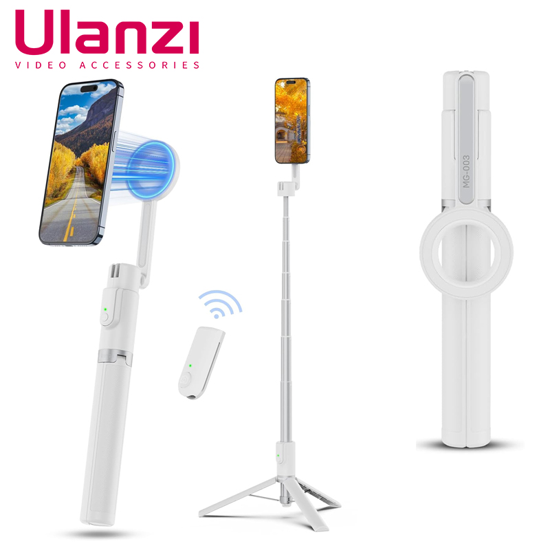 حامل ثلاثي القوائم للهاتف الذكي Ulanzi Magsafe ، جهاز تحكم عن بعد لاسلكي قابل للفصل لهاتف iPhone 16 و 15 و 14 و 13 و 12 عصا سيلفي ، 7 أقسام ، مغناطيسي ، ممغنط