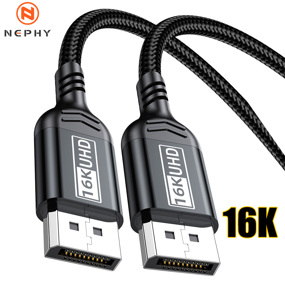 16K DP 2.1 كابل 80Gbps 12Bit HDR VRR Displayport كابل للتلفزيون جهاز كمبيوتر شخصي Xbox عرض مهايئ منفذ 1 متر 2 متر 3 متر 5 متر فيديو سلك طويل