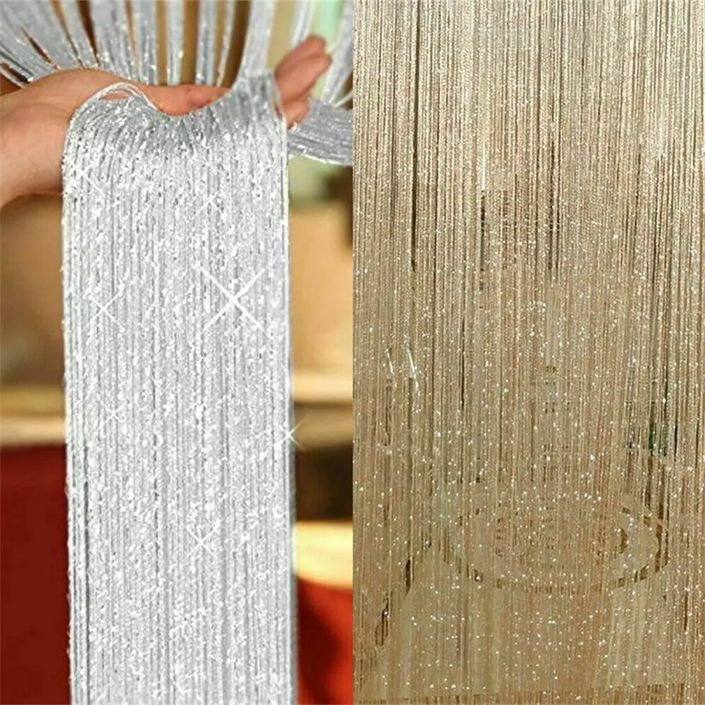 ستائر نوافذ بشراشيب من IPCS، ستائر مزينة بالخرز اللامع، ستائر خيطية براقة، ستائر شبكية للباب، زينة للحفلات.