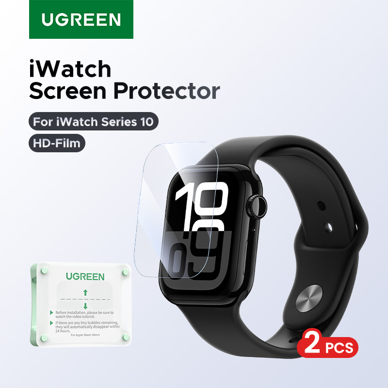 UGREEN 2 قطعة لسلسلة ساعات أبل 11 10 S11 S10 واقي شاشة ناعم 46 42 مللي متر طبقة رقيقة واقية كاملة التغطية