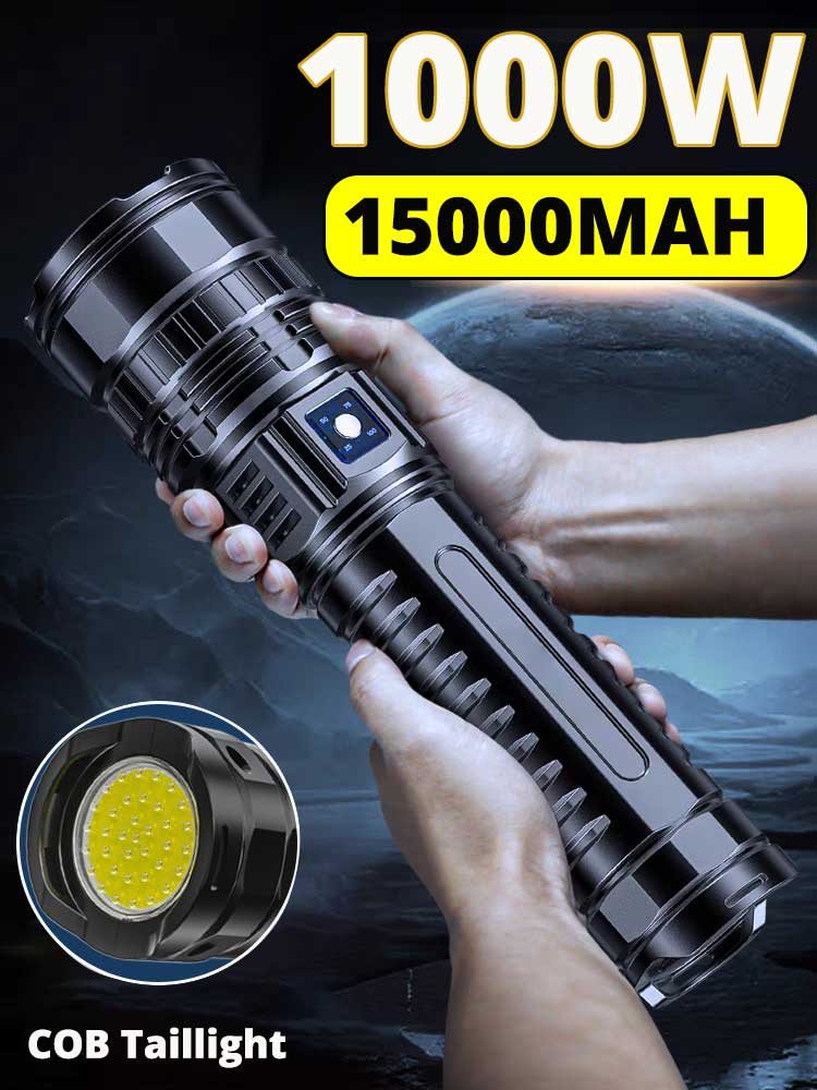 20000W LED مصباح يدوي USB ضوء فلاش قابل لإعادة الشحن 990000000 LM مشاعل عالية الطاقة تكبير فانوس تكتيكي طويل النار COB الشعلة