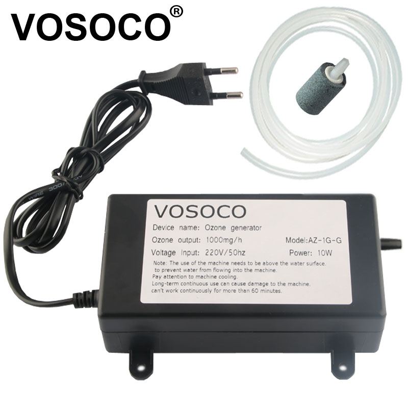 VOSOCO 1000 ملغ مولد أوزون مولد الأوزون لتنقية الهواء المياه الأنظف الفاكهة الخضار اللحوم نظيفة المطبخ المرحاض إزالة الروائح الكريهة 220 فولت 110 فولت