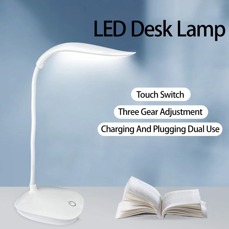 LED القراءة لمبة مكتب مصباح مكتبي محمول USB شحن الجدول ضوء اللمس يعتم تعلم حماية العين ضوء غرفة مكتب الإضاءة