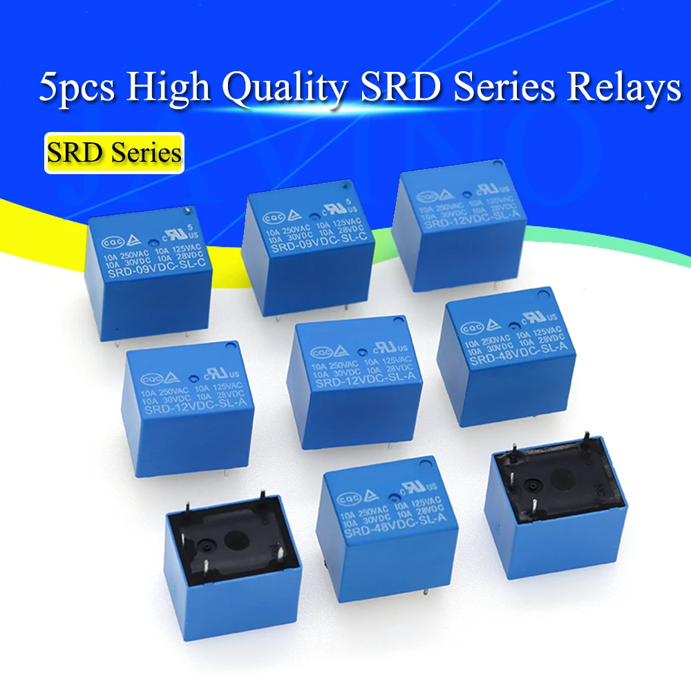 5/20/50 قطعة Javino التتابع SRD-5VDC-SL-C SRD-12VDC-SL SRD-3VDC SRD-9V التبديلات 4/5 دبابيس 12 فولت تيار مستمر جودة عالية Javino