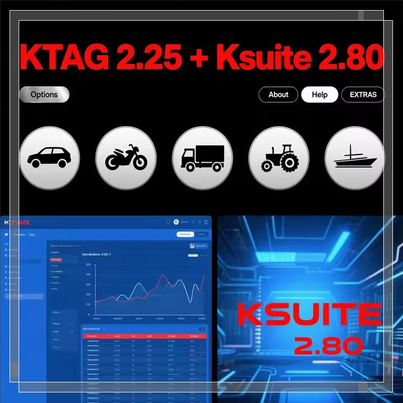 برنامج Ksuite 2.80+Ktag 2.25/V7.020 لـ KESS V2 - أداة إصلاح أخطاء RSA وفتح القفل للسيارات والشاحنات والدراجات والجرارات، إصدار أوروبي عبر الإنترنت